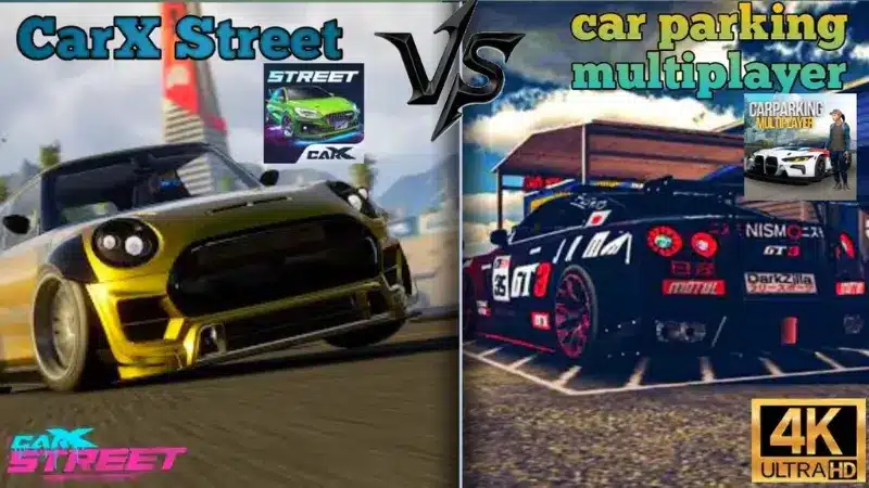 Featued image for CarX Street Mod APK vs Car Parking Multiplayer Mod APK